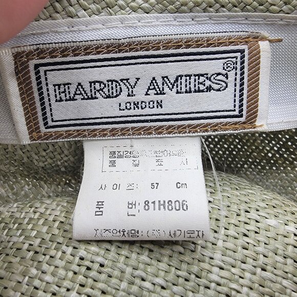 Hardy Amies London Womens Beige Lace Trim Straw Hat Summer Casual Size 57 Cm - Picture 5 of 10